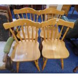 4 BEECH KITCHEN CHAIRS