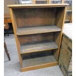 OAK BOOKCASE WITH SHELVED INTERIOR,