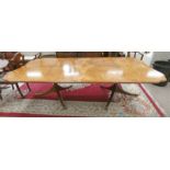 WALNUT TOPPED TWIN PEDESTAL TABLE,