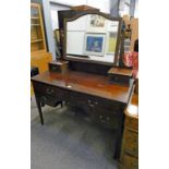 LATE 19TH CENTURY MAHOGANY DRESSING TABLE WITH BOX WOOD INLAY