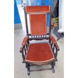 EARLY 20TH CENTURY WALNUT ROCKING CHAIR