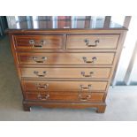MAHOGANY CHEST OF 2 SHORT OVER 4 LONG DRAWERS