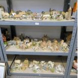 3 SHELVES CONTAINING VARIOUS LILLIPUT LANE HOUSES