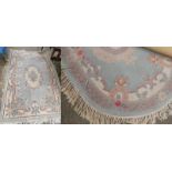 OVAL CHINESE FLORAL DECORATED RUG & RECTANGULAR CHINESE FLORAL DECORATED RUG 185 X 122CM