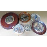 3 FRAMED 19TH CENTURY PRATT WARE LIDS,