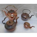 4 LATE 19TH CENTURY EARLY 20TH CENTURY COPPER KETTLES -4-