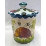 WEMYSS WARE HONEY POT WITH ASSOCIATED LID SIGNED IN GREEN TO BASE