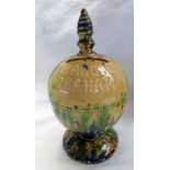 19TH CENTURY ROSSLYN POTTERY MONEY BANK FOR MAGGIE GRAHAM - 18 CM TALL