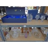 BOHEMIA CRYSTAL GLASSES, MANTLE CLOCK,