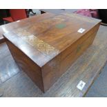 19TH CENTURY WALNUT WRITING SLOPE WITH PARQUETRY INLAY
