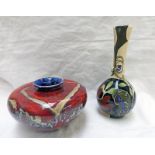 2 MOORCROFT BLACK RYDEN VASES (2) Condition Report: Overall both are in good