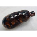 19TH CENTURY DRYLEES POTTERY MONTROSE TREACLE GLAZED WHISKY POTATO - 14 CM LONG