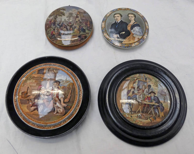 4 19TH CENTURY CIRCULAR PRATT WARE PLAQUES