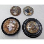 4 19TH CENTURY CIRCULAR PRATT WARE PLAQUES