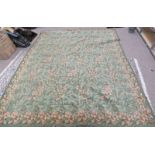 GREEN FLORAL DECORATED CARPET 265 X 320CM