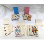 19TH CENTURY SQUARE EDGED PLAYING CARDS Condition Report: 52 cards are present for