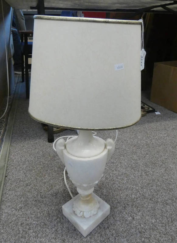 WHITE HARDSTONE TABLE LAMP