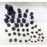 SELECTION OF 19TH CENTURY INDIAN BRONZE ELEPHANT OPIUM WEIGHTS FROM 665 GM TO 1.