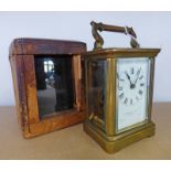 EARLY 20TH CENTURY BRASS CARRIAGE CLOCK RETAILED BY WHYTOCK & SONS DUNDEE,