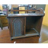 EARLY 20TH CENTURY CARVED WALNUT DESK TIDY