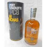 1 BOTTLE PORT CHARLOTTE 8 YEAR OLD SINGLE MALT WHISKY, PC8 AR DUTHCHAS, BOTTLED 2009 - 700ML, 60.