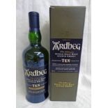 1 BOTTLE ARDBEG TEN YEAR OLD SINGLE MALT WHISKY - 70CL, 46% VOLUME,