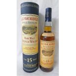 1 BOTTLE GLENMORANGIE 15 YEAR OLD RARE SINGLE MALT WHISKY - 70CL,