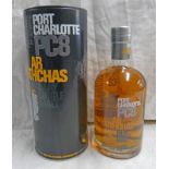 1 BOTTLE PORT CHARLOTTE 8 YEAR OLD SINGLE MALT WHISKY, PC8 AR DUTHCHAS, BOTTLED 2009 - 700ML, 60.