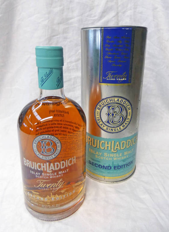 1 BOTTLE BRUICHLADDICH 20 YEAR OLD SINGLE MALT WHISKY, SECOND EDITION - 700ML,