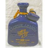 BLUE POTTERY DECANTER OF BRUICHLADDICH 10 YEAR OLD SINGLE MALT WHISKY - 750ML,