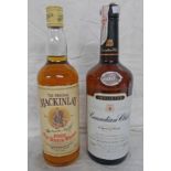 BOTTLE OF MACKINLAY WHISKY, 75CL, 40% VOL AND A BOTTLE OF CANADIAN CLUB 6 YEAR OLD WHISKY 1 LITRE,