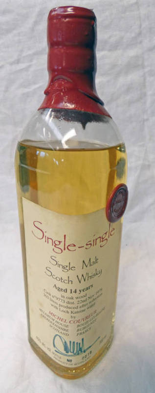 1 BOTTLE MICHEL COUVREUR SINGLE-SINGLE 14 YEAR OLD SINGLE MALT WHISKY, DISTILLED 1978 - 700ML,