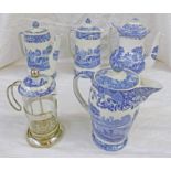 COPELAND SPODE ITALIAN BLUE & WHITE WARE COFFEE POTS, WATER JUGS,