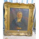 GILT FRAMED 19TH CENTURY PORTRAIT OF WOMAN,