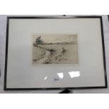 JACKSON SIMPSON, THE BURNSIDE, SIGNED IN PENCIL, FRAMED ETCHING 16 X 23.