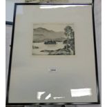 JOHN FULWOOD LOCH ACHRAY SIGNED IN PENCIL FRAMED ETCHING 17 X 20CM