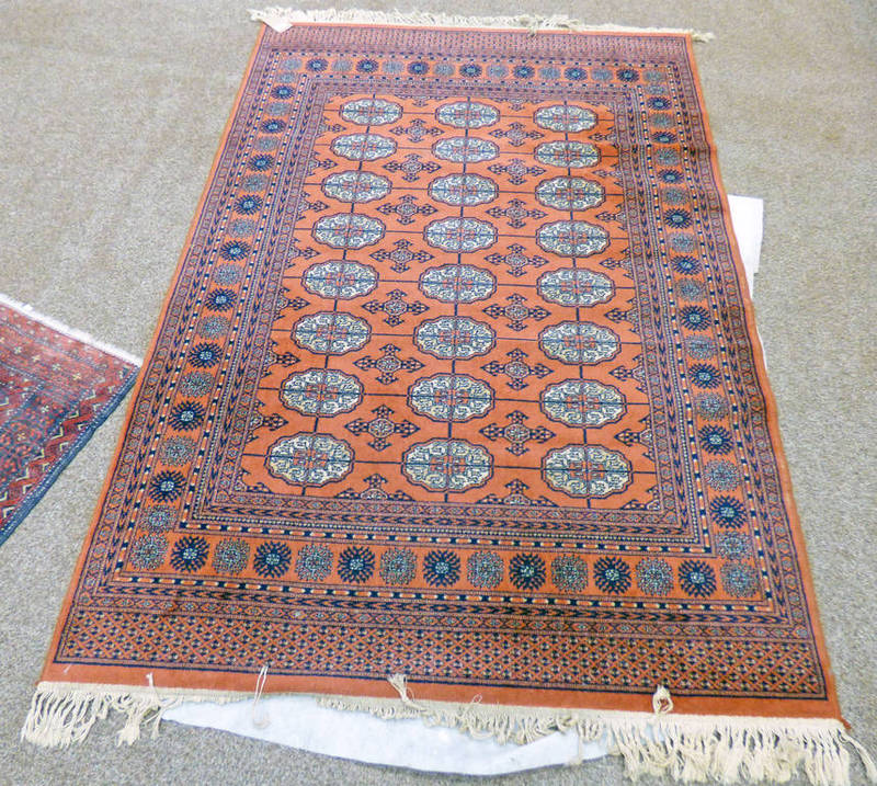 ORANGE AND BLUE MIDDLE EASTERN RUG 200 X 140 CM