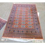 ORANGE AND BLUE MIDDLE EASTERN RUG 200 X 140 CM