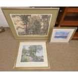 2 FRAMED MCINTOSH PATRICK LIMITED EDITION PRINTS SIGNED IN PENCIL AND A HAYMAN LIMITED EDITION