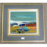 NAEL HANNA - (ARR), GREEN BOAT ON A FIFESHIRE COAST, SIGNED,