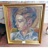 GILT FRAMED OIL PAINTING OF A BOY 39 X 34CM Condition Report: Possibly water or damp