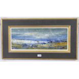 NAEL HANNA - (ARR), ROUGH SEA AT ABERDEEN, SIGNED, GILT FRAMED OIL ON BOARD, 22 CMS X 57.