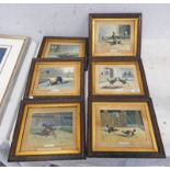 6 FRAMED COLOURED BOOK PLATES ON COCK FIGHTING