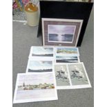 SELECTION OF VARIOUS SIGNED PRINTS BY MARY-ANNIE BURN TO INCLUDE FRAMED "TO THE LONELY SEA AND THE