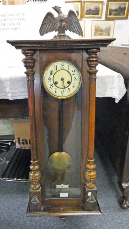 LATE 19TH CENTURY VIENNA WALNUT WALL CLOCK