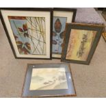 5 FRAMED PICTURES TO INCLUDE TWO FRAMED ORIENTAL PRINTS,