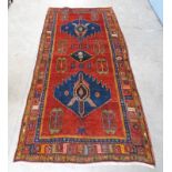 OLD PERSIAN HAMADAN LAURIE RED GROUND WITH A BESPOKE MEDALLION DESIGN 180 X 138CM