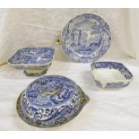 19TH CENTURY SPODE BLUE & WHITE WARMING PLATE,