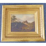 W SMEALL COUNTRYSIDE LANDSCAPE SIGNED GILT FRAMED OIL PAINTING 27 X 36 CMS