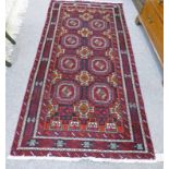 RED AND BLUE MIDDLE EASTERN RUG 210 X 110 CM